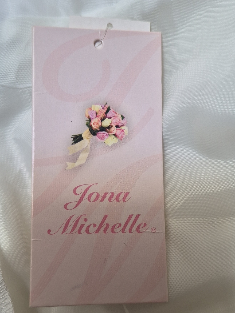 Jona Michelle Ivory Dress with Champagne Sequin Bodice and Sash - Picture 8 of 8